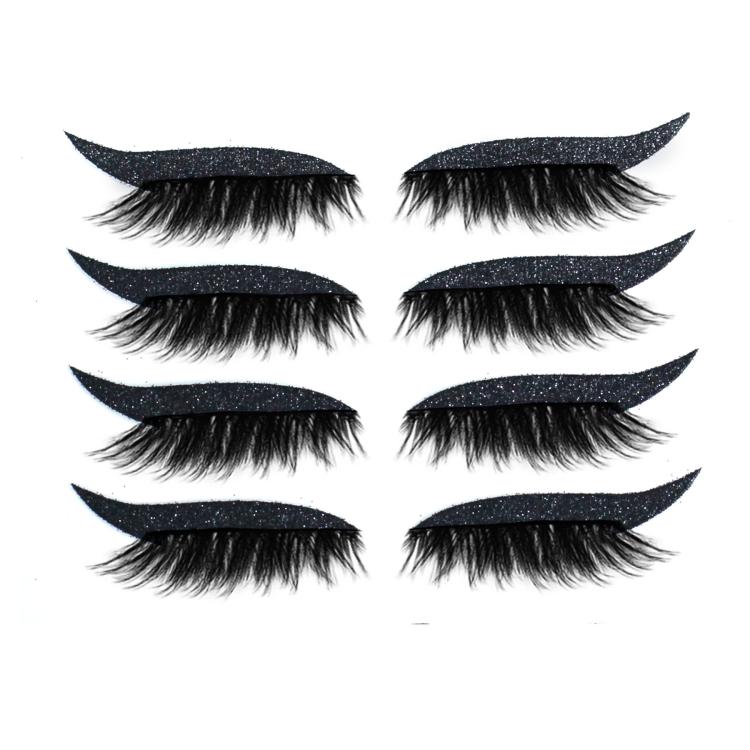4pairs Waterproof Self-Adhesive Glitter Eyeliner False Eyelashes Eyeshadow Stickers