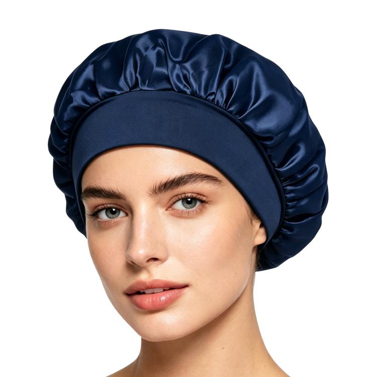 Adjustable Women Shower Cap Wide Brim Sleep Cap For Chemotherapy Hair Care