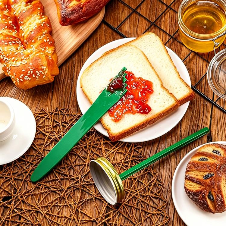 LsCook 2-Piece Set Heat-Resistant Lid Lifter + Canned Jam Measuring Spoon Set - Green