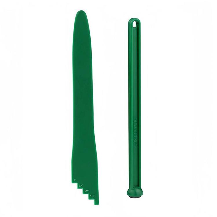 LsCook 2-Piece Set Heat-Resistant Lid Lifter + Canned Jam Measuring Spoon Set - Green