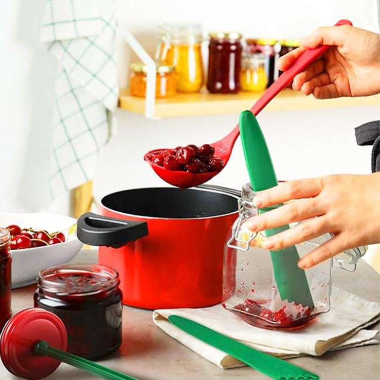 LsCook 2-Piece Set Heat-Resistant Lid Lifter + Canned Jam Measuring Spoon Set - Green