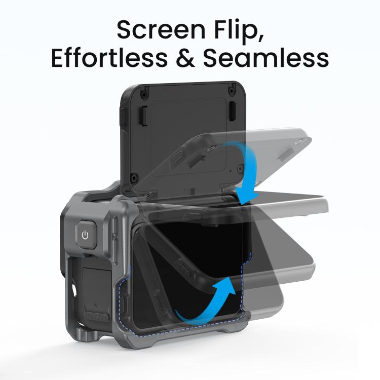 For Insta360 Ace Pro 2 / Ace Pro AMagisn Metal Camera Cage 2.0 With Quick-Switch Vertical/Horizontal Shooting, Cold Shoe Mount - Space Gray