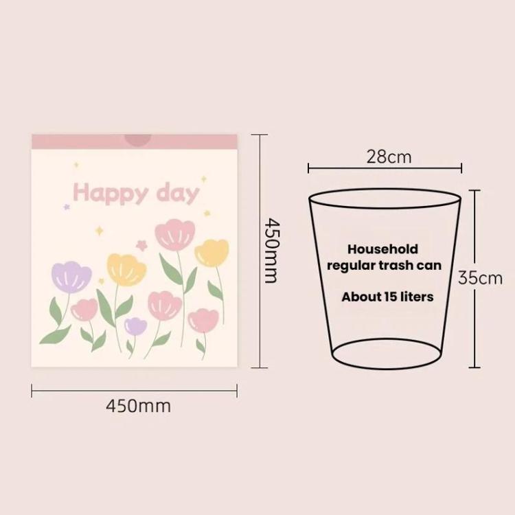 50pcs / roll  Household Thickened Portable Garbage Bags Kitchen Disposable Drawstring Trash Bags, Style: White
