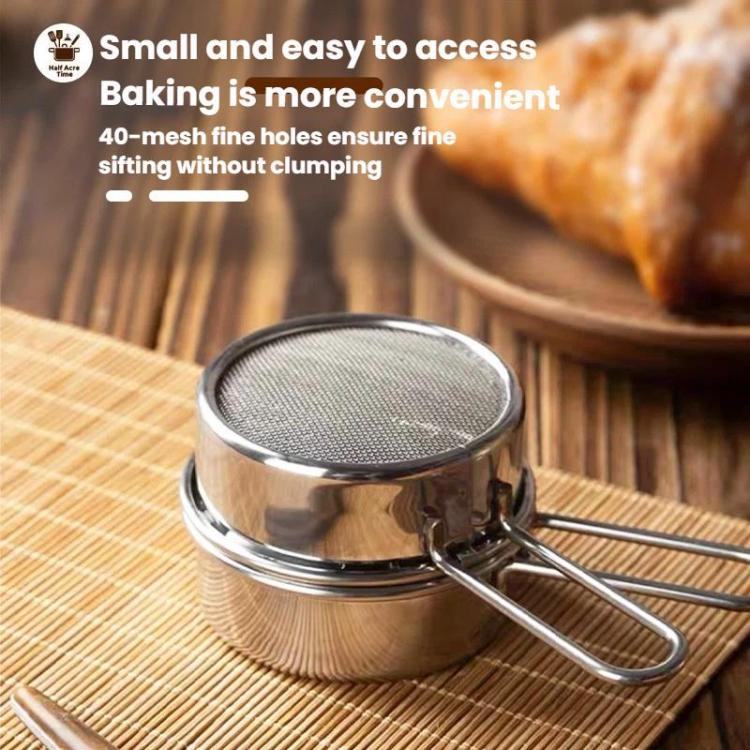 LsCook 304 Stainless Steel 40 Mesh Handheld Mini Flour Sifter - Bagged