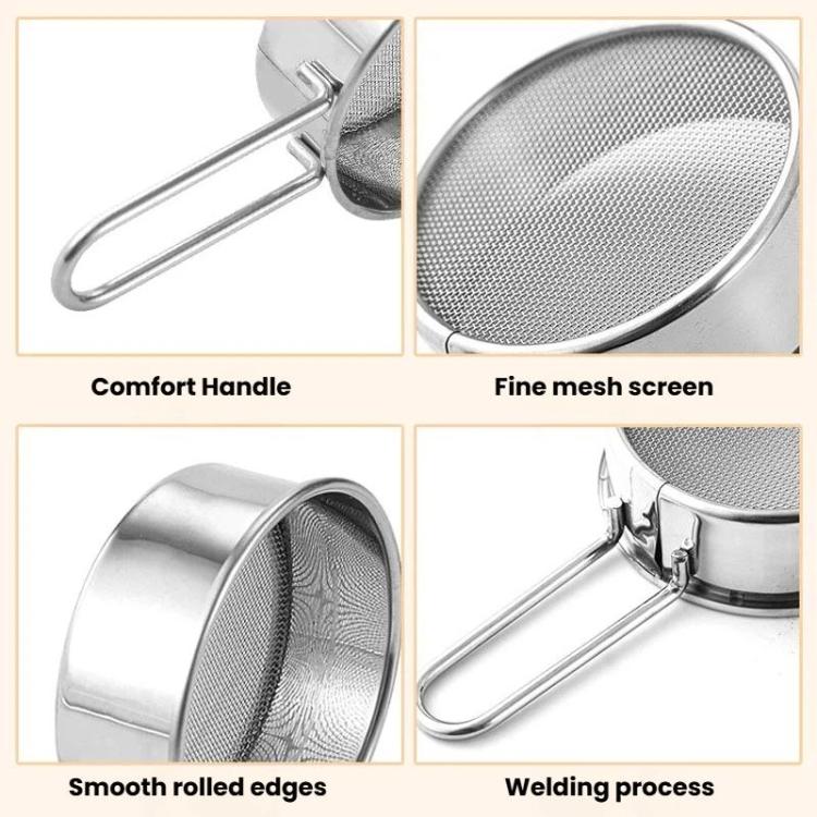 LsCook 304 Stainless Steel 40 Mesh Handheld Mini Flour Sifter - Bagged