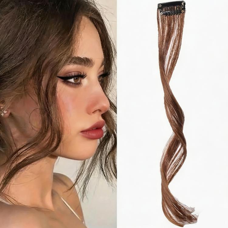Dragon Beard Bangs Hair Extensions Clip in Long Wispy Bangs for Women Side Fringe Hairpieces for Daily Wear DIY Hair Styling, Size: 25cm