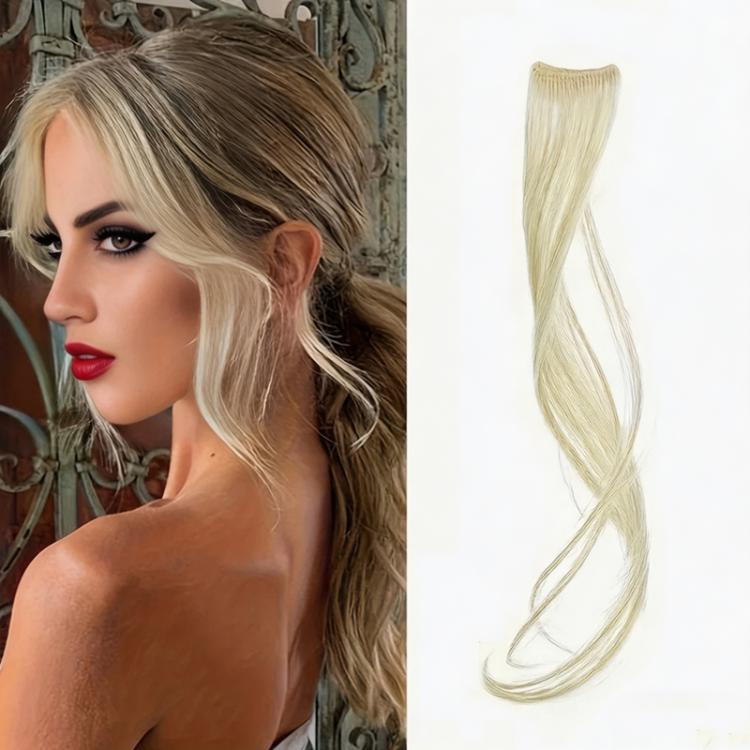 Dragon Beard Bangs Hair Extensions Clip in Long Wispy Bangs for Women Side Fringe Hairpieces for Daily Wear DIY Hair Styling, Size: 25cm