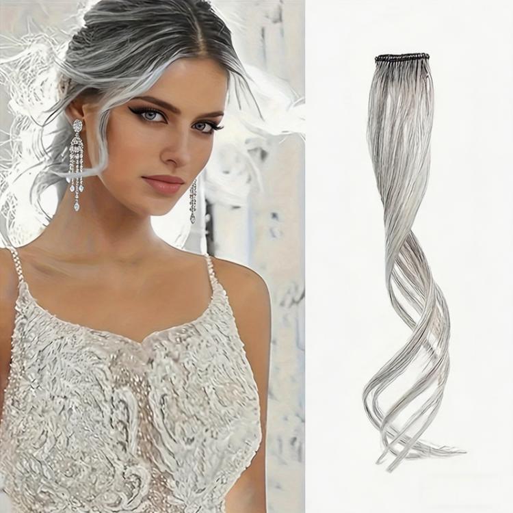 Dragon Beard Bangs Hair Extensions Clip in Long Wispy Bangs for Women Side Fringe Hairpieces for Daily Wear DIY Hair Styling, Size: 35cm