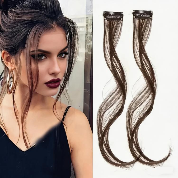 Dragon Beard Bangs Hair Extensions Clip in Long Wispy Bangs for Women Side Fringe Hairpieces for Daily Wear DIY Hair Styling, Size: 25cm