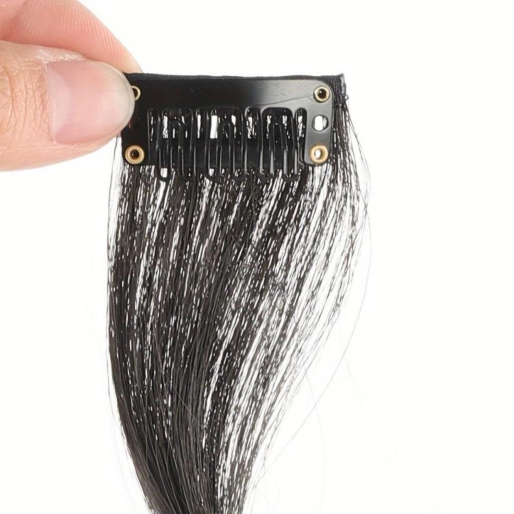 Dragon Beard Bangs Hair Extensions Clip in Long Wispy Bangs for Women Side Fringe Hairpieces for Daily Wear DIY Hair Styling, Size: 25cm