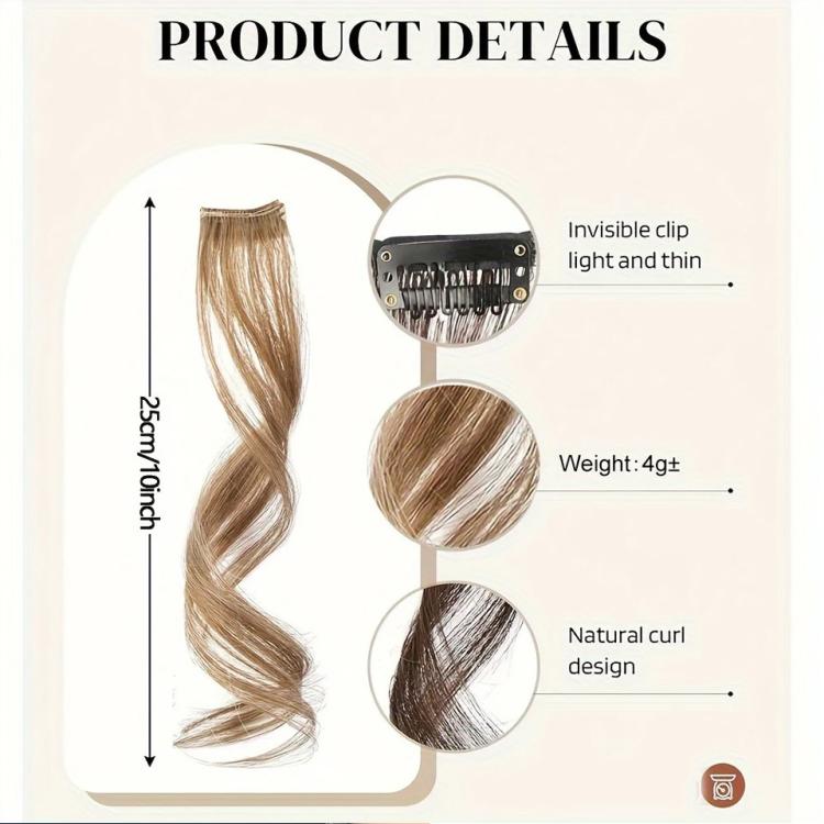 Dragon Beard Bangs Hair Extensions Clip in Long Wispy Bangs for Women Side Fringe Hairpieces for Daily Wear DIY Hair Styling, Size: 35cm