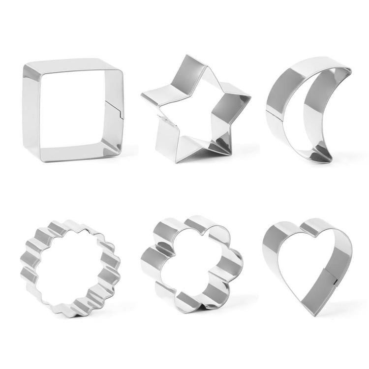 LsCook 6-Piece Set Stainless Steel Cookie Mold Star Moon-Shaped Cookie Cutters