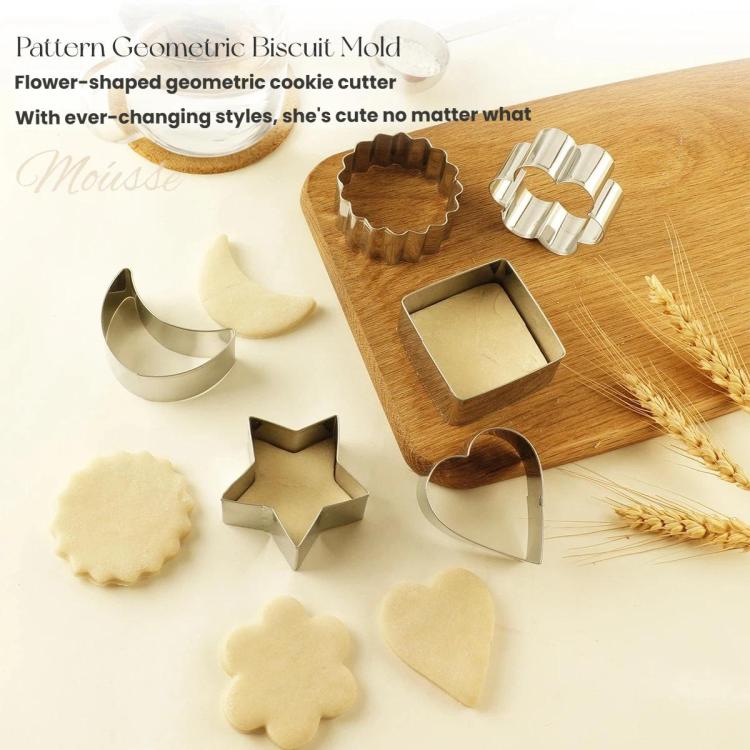 LsCook 6-Piece Set Stainless Steel Cookie Mold Star Moon-Shaped Cookie Cutters