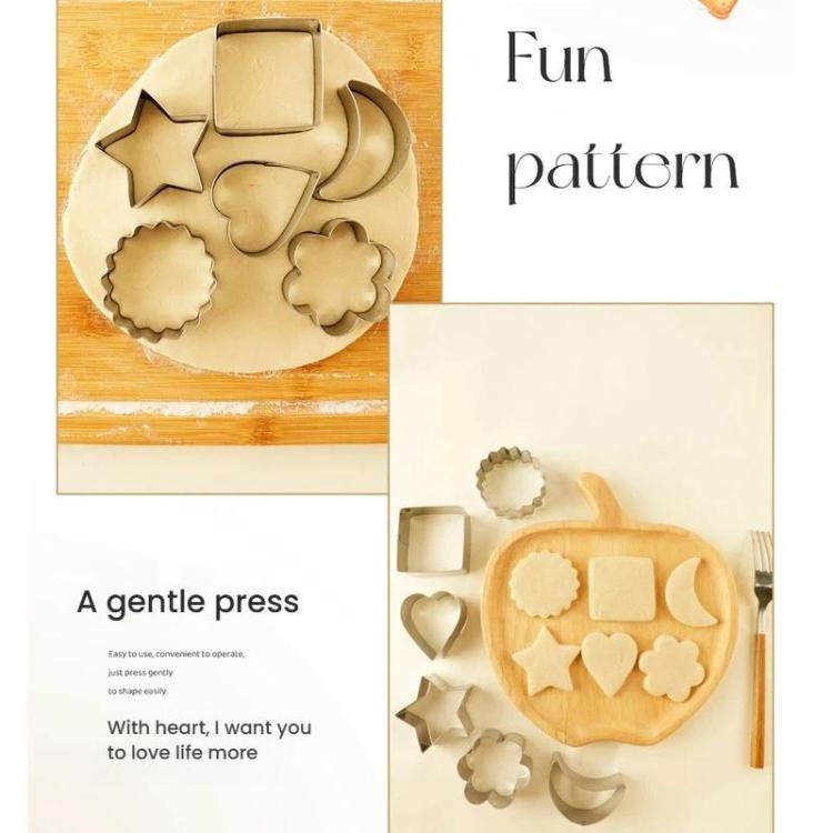LsCook 6-Piece Set Stainless Steel Cookie Mold Star Moon-Shaped Cookie Cutters