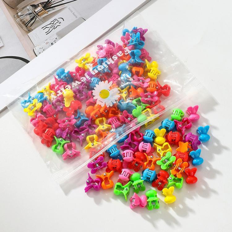 100pcs / set Cute Kids Hair Clips Mini Hair Claw Barrettes For Bangs And Braids Hair Accessories, Style: Rabbit