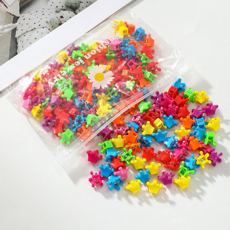 100pcs / set Cute Kids Hair Clips Mini Hair Claw Barrettes For Bangs And Braids Hair Accessories, Style: Crown