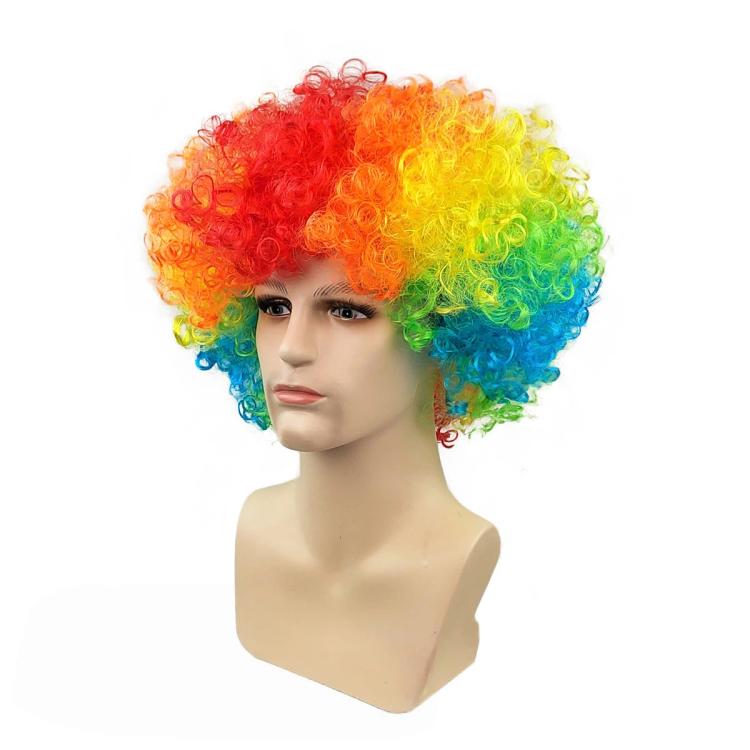 Colorful Afro Wig for Adults & Kids Rainbow Clown Wig for Cosplay Party Funny Curly Disco Wig Costume Accessories