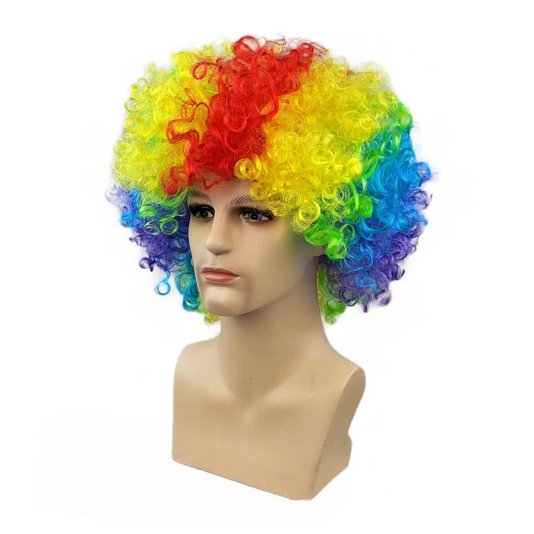 Colorful Afro Wig for Adults & Kids Rainbow Clown Wig for Cosplay Party Funny Curly Disco Wig Costume Accessories