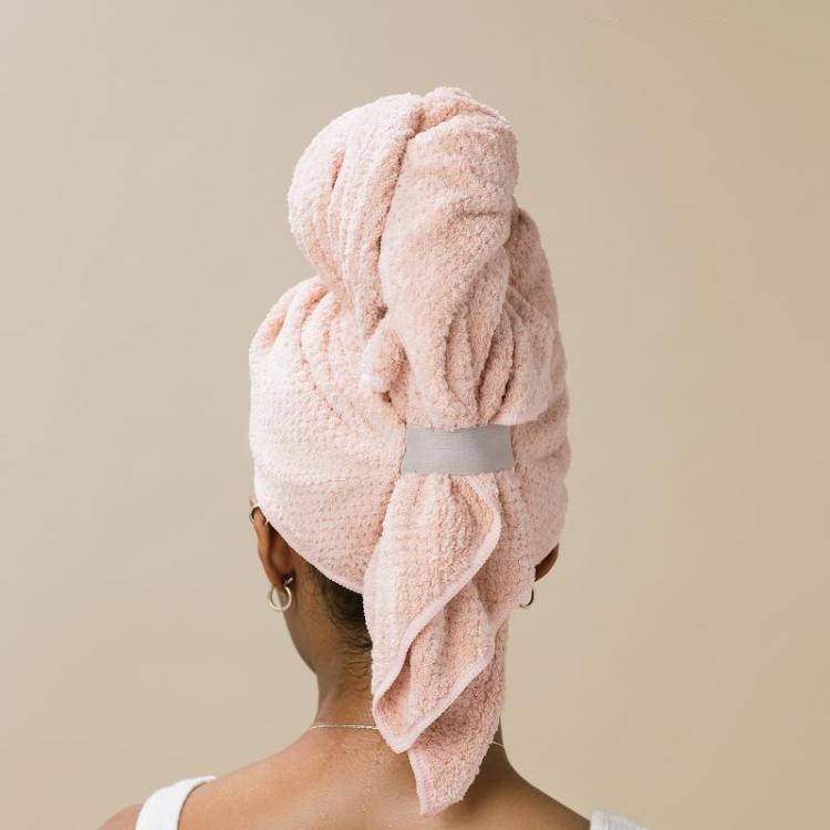 24x39 Inch Ultra Absorbent Hair Towel Wrap For Long Hair Large Waffle Weave Microfiber Drying Turban With Elastic Strap