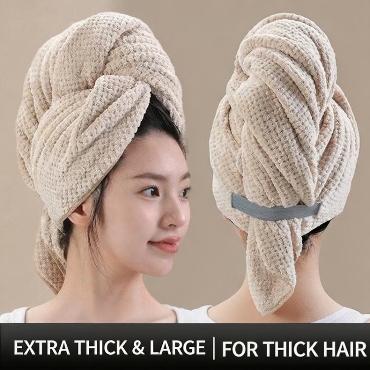 24x39 Inch Ultra Absorbent Hair Towel Wrap For Long Hair Large Waffle Weave Microfiber Drying Turban With Elastic Strap