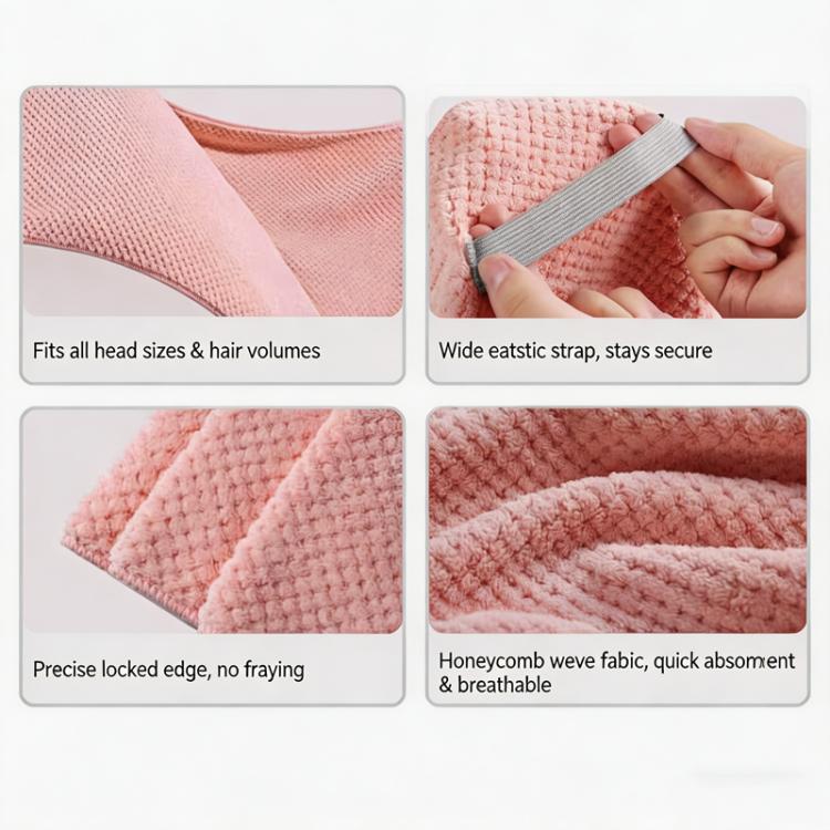 24x39 Inch Ultra Absorbent Hair Towel Wrap For Long Hair Large Waffle Weave Microfiber Drying Turban With Elastic Strap