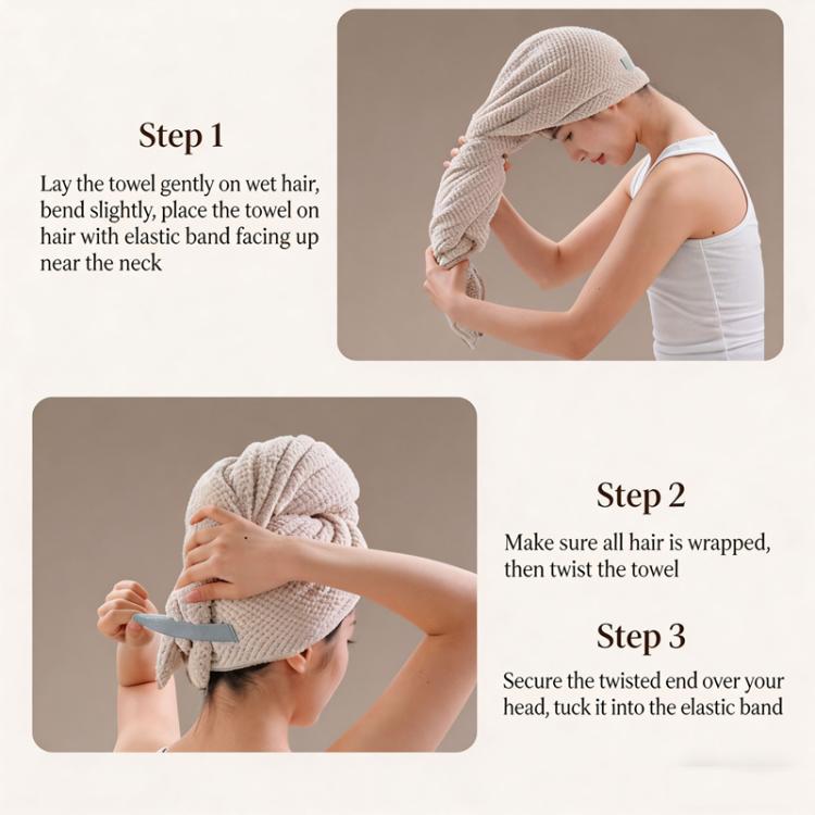 24x39 Inch Ultra Absorbent Hair Towel Wrap For Long Hair Large Waffle Weave Microfiber Drying Turban With Elastic Strap