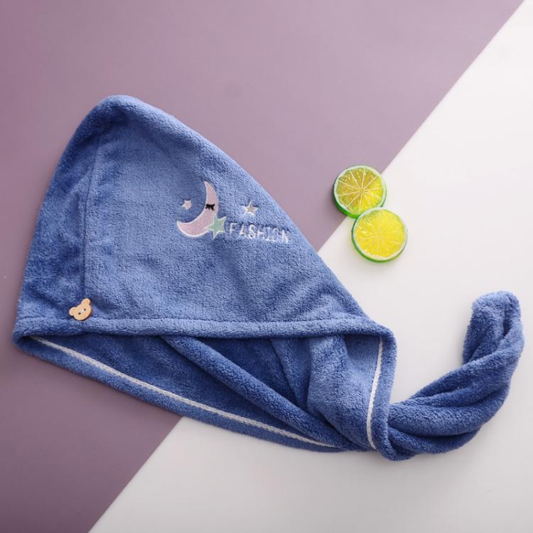 Microfiber Hair Towel Wrap For Women Super Absorbent Quick Dry Hair Drying Cap With Cute Embroidery Soft Coral Fleece Hair Turban