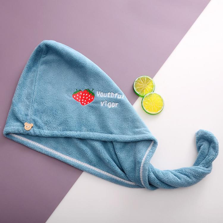 Microfiber Hair Towel Wrap For Women Super Absorbent Quick Dry Hair Drying Cap With Cute Embroidery Soft Coral Fleece Hair Turban