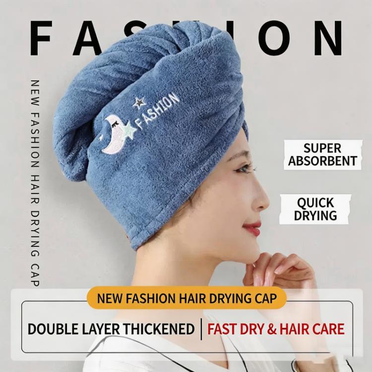Microfiber Hair Towel Wrap For Women Super Absorbent Quick Dry Hair Drying Cap With Cute Embroidery Soft Coral Fleece Hair Turban