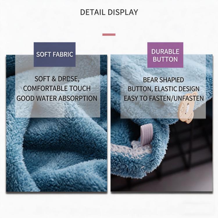 Microfiber Hair Towel Wrap For Women Super Absorbent Quick Dry Hair Drying Cap With Cute Embroidery Soft Coral Fleece Hair Turban