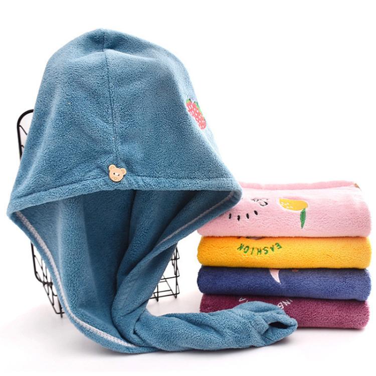 Microfiber Hair Towel Wrap For Women Super Absorbent Quick Dry Hair Drying Cap With Cute Embroidery Soft Coral Fleece Hair Turban