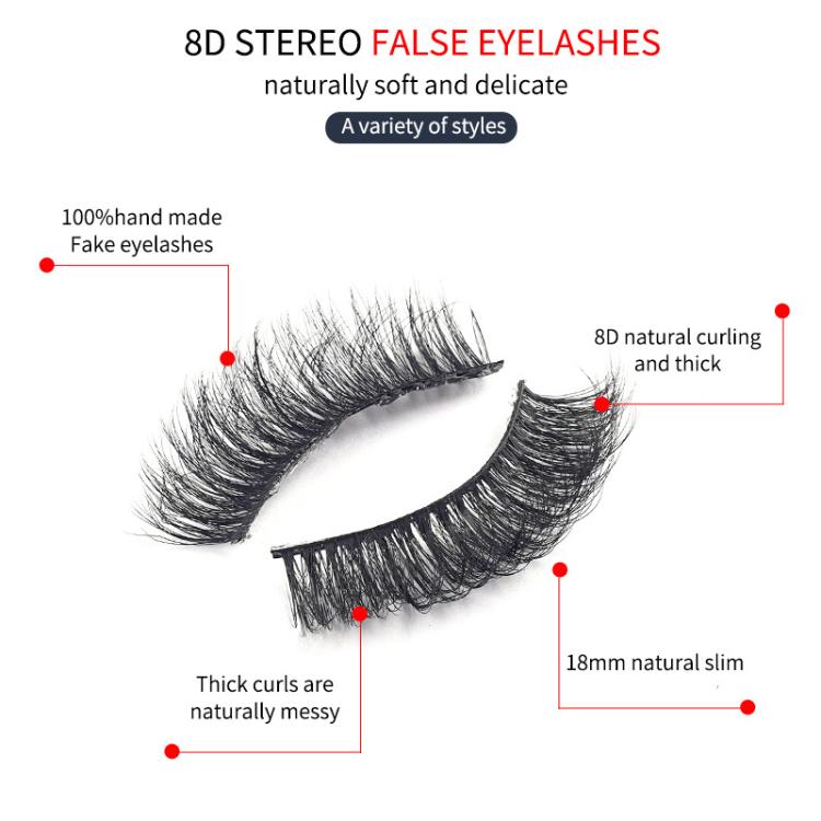 10 Pairs 8D Faux Mink Lashes Pack Fluffy Volume Dramatic False Eyelashes Natural Long Wispy Messy Curls