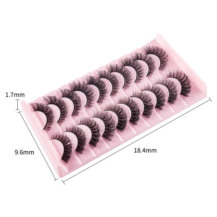 10 Pairs 8D Faux Mink Lashes Pack Fluffy Volume Dramatic False Eyelashes Natural Long Wispy Messy Curls