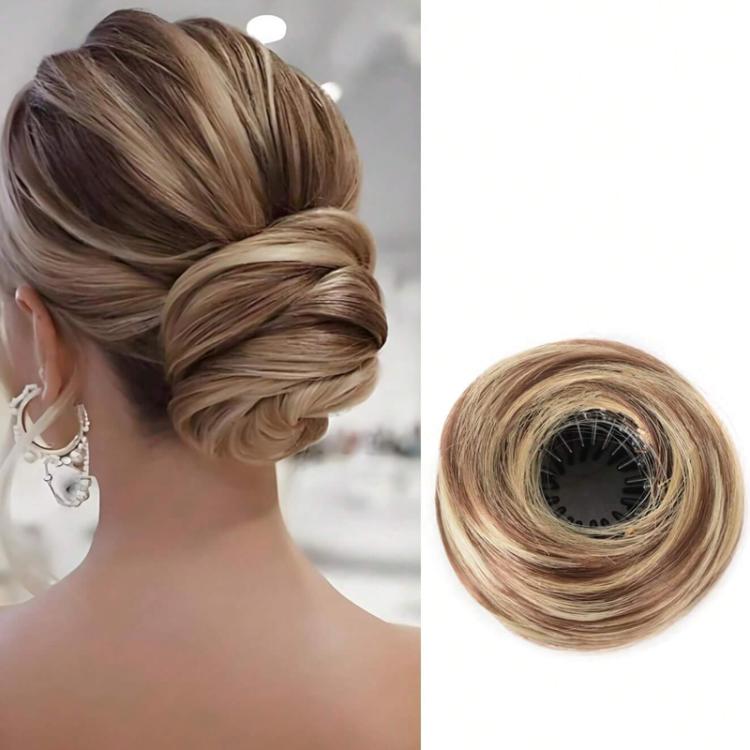 Bird's Nest Hair Bun Claw Clip Extension Messy Bun Hair Piece for Women Adjustable Synthetic Chignon Hairpiece with Large Claw Clip