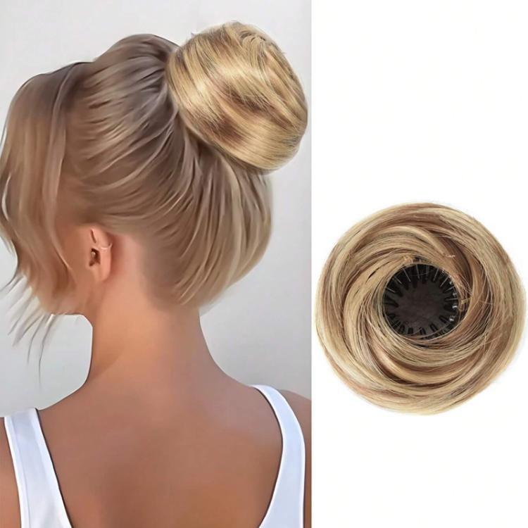 Bird's Nest Hair Bun Claw Clip Extension Messy Bun Hair Piece for Women Adjustable Synthetic Chignon Hairpiece with Large Claw Clip