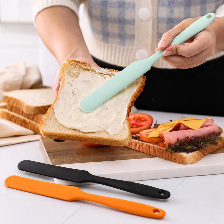LsCook Multifunctional Silicone Spatula Food-Grade Baking Spatula, Spec: Standard 45g Black+Orange+Green