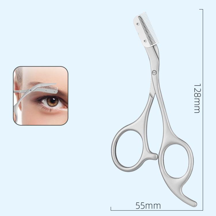 Stainless Steel Non-pinching Detachable Eyebrow Scissors, Color: Gray - Self-sealing Bag