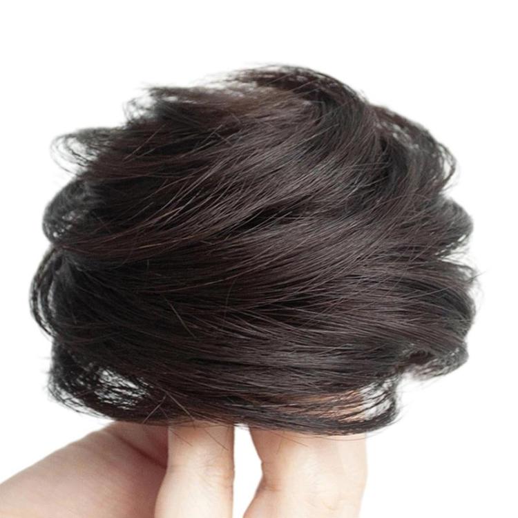 Women Wig Bun Hair Ring Lazy Hair Styling Artifact, Realistic Hair Bun, Spec: Straight Hair Brown Black