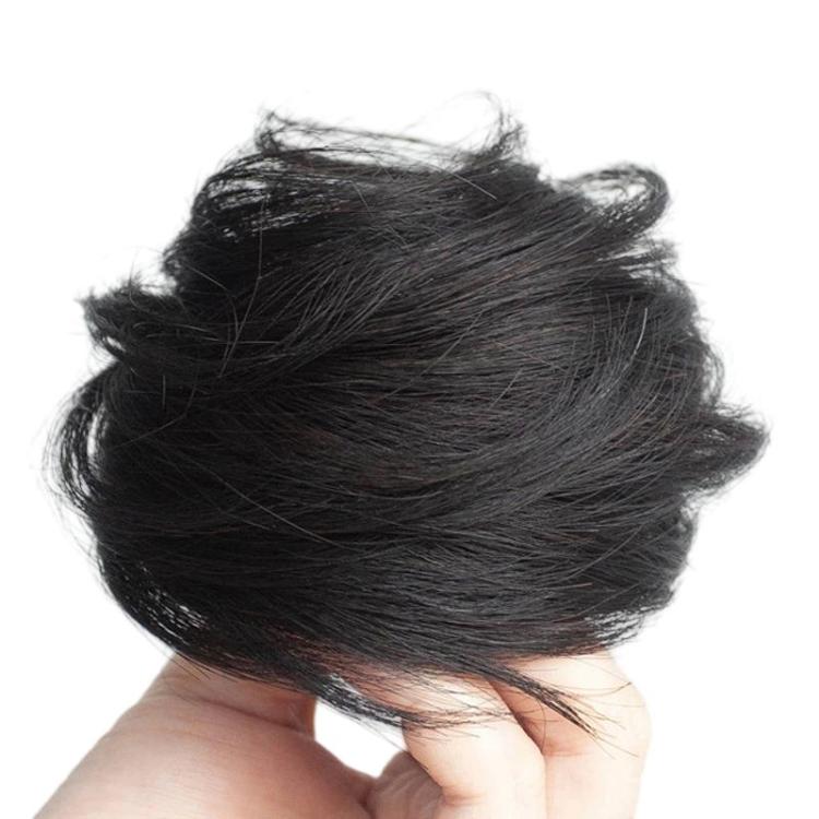Women Wig Bun Hair Ring Lazy Hair Styling Artifact, Realistic Hair Bun, Spec: Straight Hair Black