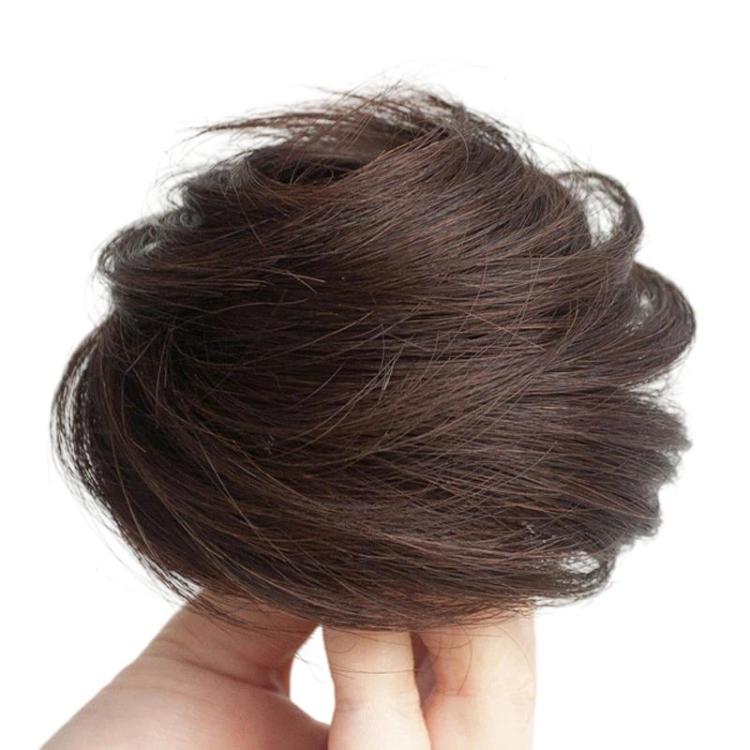Women Wig Bun Hair Ring Lazy Hair Styling Artifact, Realistic Hair Bun, Spec: Straight Hair Dark Brown