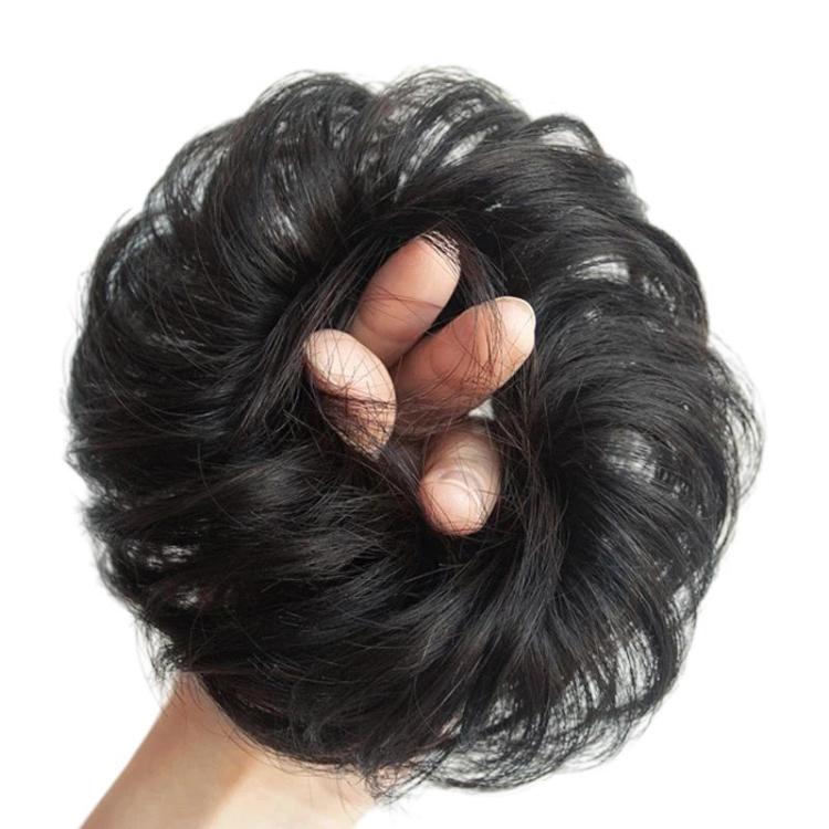 Women Wig Bun Hair Ring Lazy Hair Styling Artifact, Realistic Hair Bun, Spec: Curly Hair Black