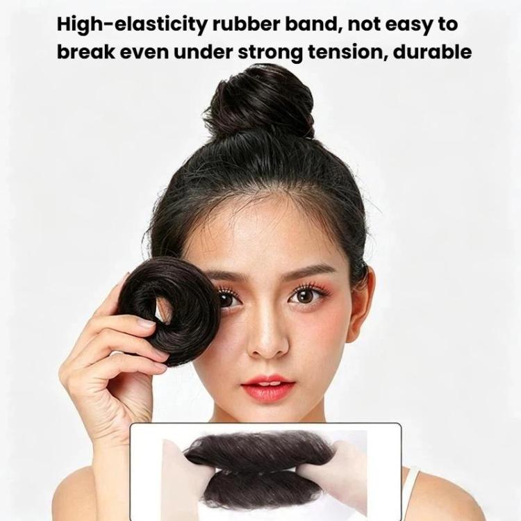 Women Wig Bun Hair Ring Lazy Hair Styling Artifact, Realistic Hair Bun, Spec: Straight Hair Black