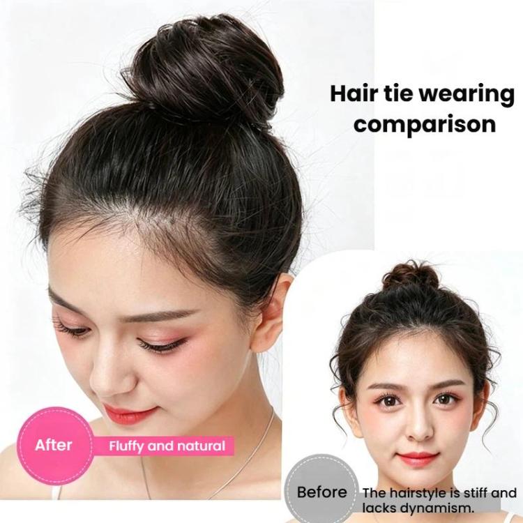 Women Wig Bun Hair Ring Lazy Hair Styling Artifact, Realistic Hair Bun, Spec: Straight Hair Black