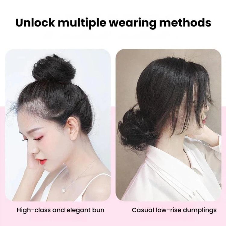 Women Wig Bun Hair Ring Lazy Hair Styling Artifact, Realistic Hair Bun, Spec: Curly Hair Black