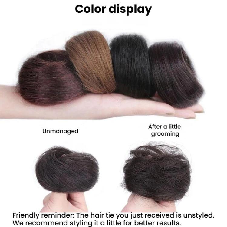 Women Wig Bun Hair Ring Lazy Hair Styling Artifact, Realistic Hair Bun, Spec: Curly Hair Dark Brown