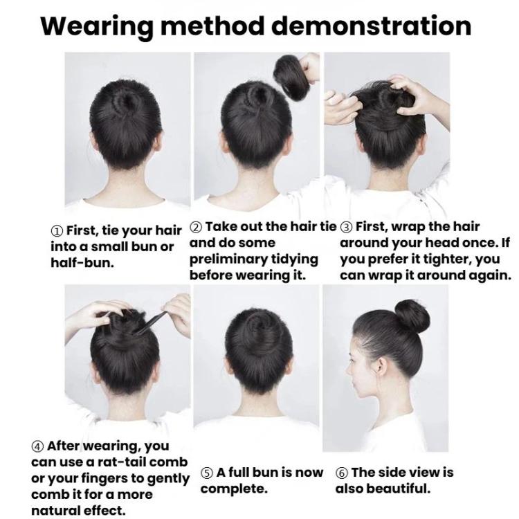 Women Wig Bun Hair Ring Lazy Hair Styling Artifact, Realistic Hair Bun, Spec: Straight Hair Dark Brown