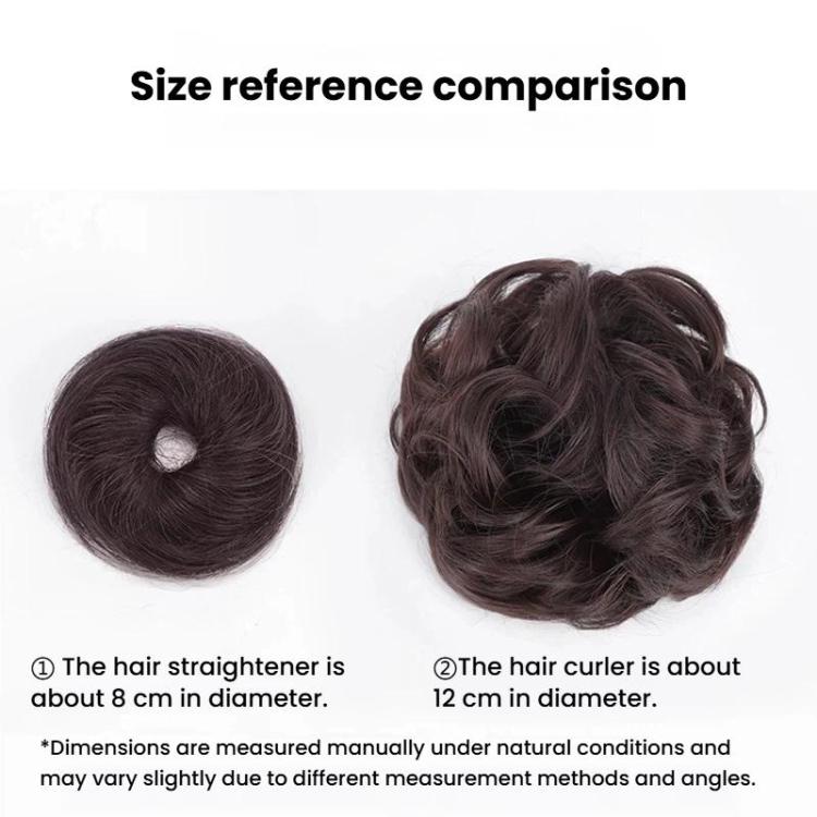 Women Wig Bun Hair Ring Lazy Hair Styling Artifact, Realistic Hair Bun, Spec: Curly Hair Brown Black