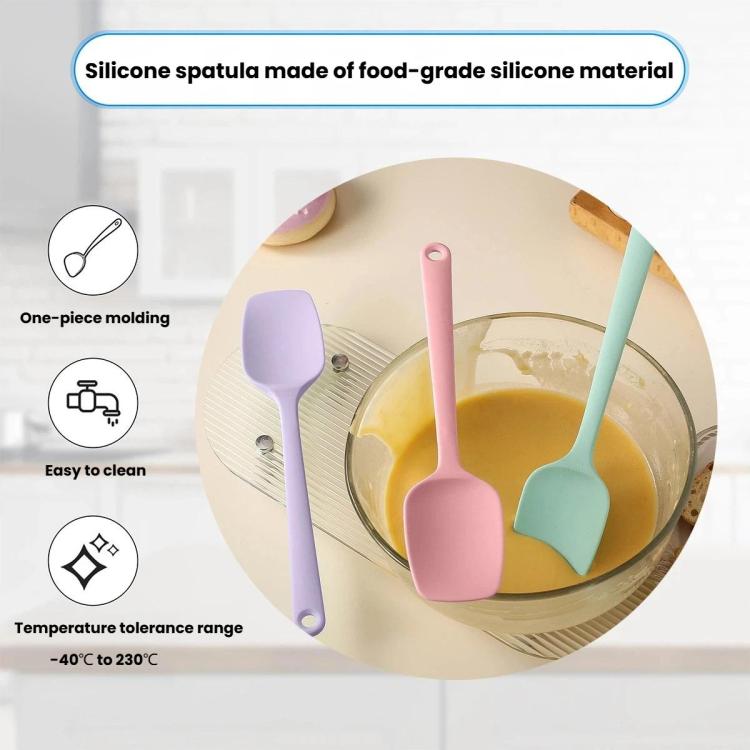 LsCook 2-Piece Set Food-Grade Silicone Spatula Dual-Purpose Butter Knife Cake Frosting Spatula, Spec: Large T-shaped Large Round Hole 38g - Pink+Green