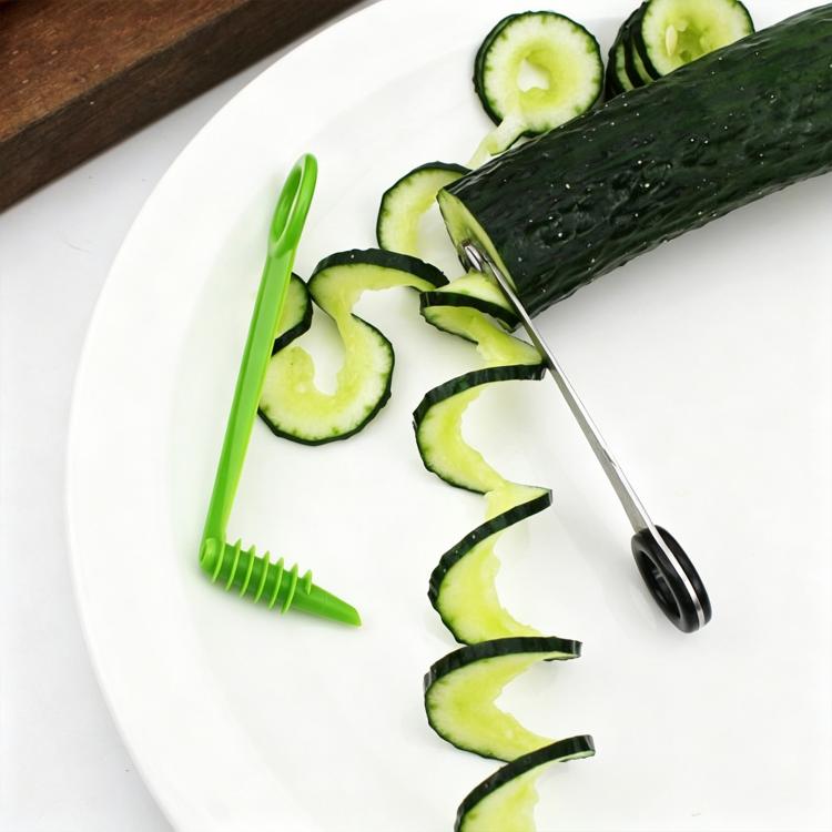 LsCook 2-Piece Set Spiral Cucumber Slicer - Plastic+Stainless Steel Boxed