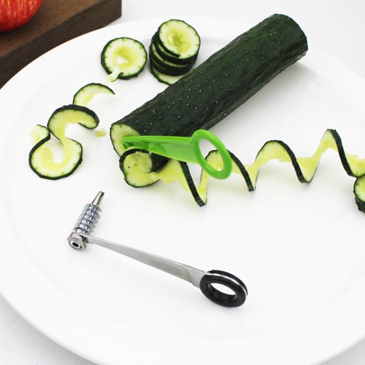 LsCook 2-Piece Set Spiral Cucumber Slicer - Plastic+Stainless Steel Boxed